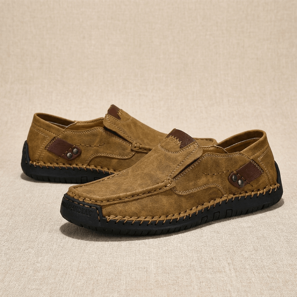 Robin Casual Leather Slip-On Shoes – Comfortable Non-Slip Everyday Footwear