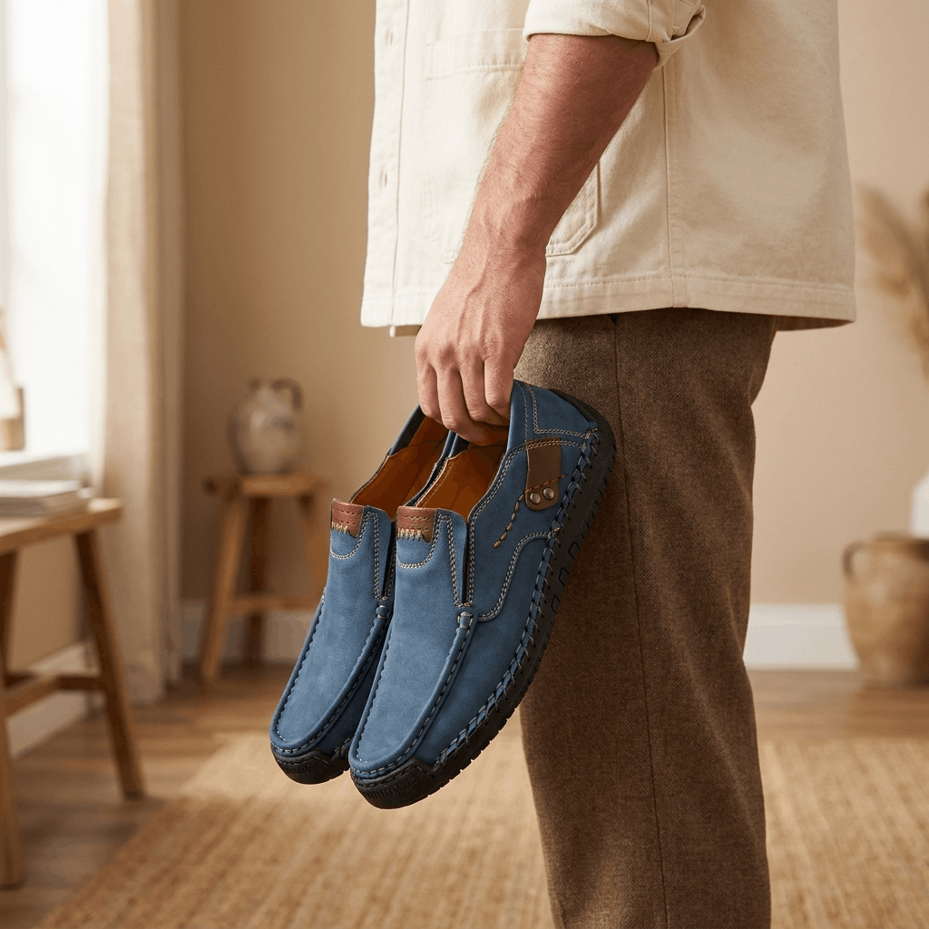 Robin Casual Leather Slip-On Shoes – Comfortable Non-Slip Everyday Footwear
