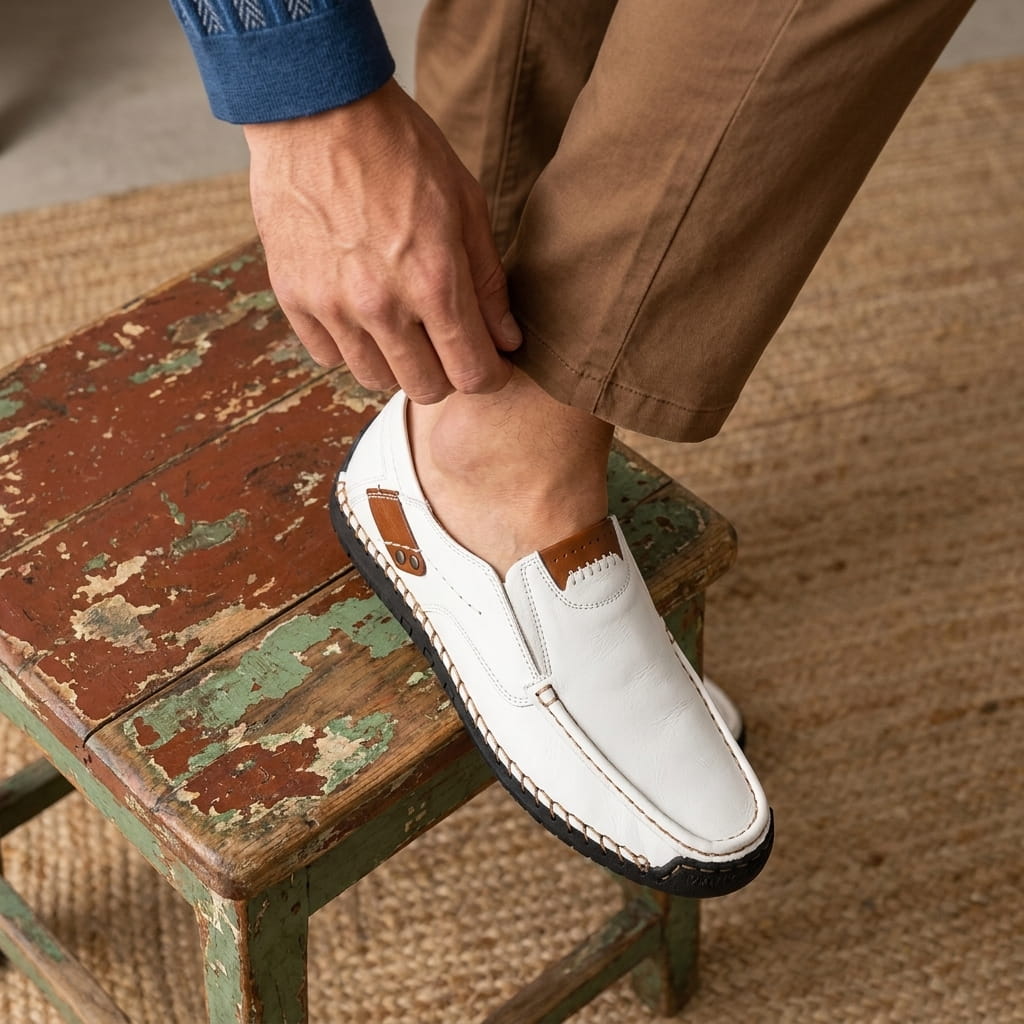 Robin Casual Leather Slip-On Shoes – Comfortable Non-Slip Everyday Footwear