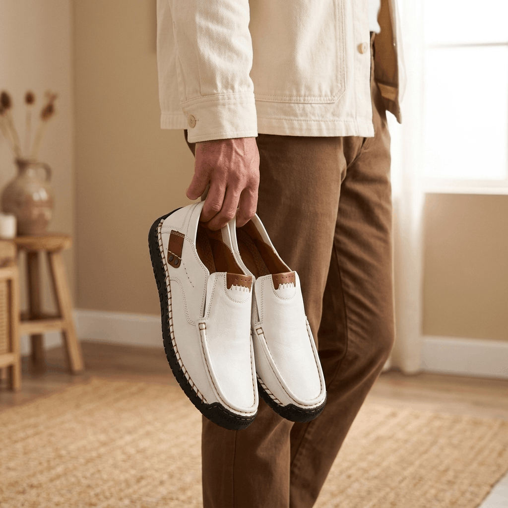 Robin Casual Leather Slip-On Shoes – Comfortable Non-Slip Everyday Footwear