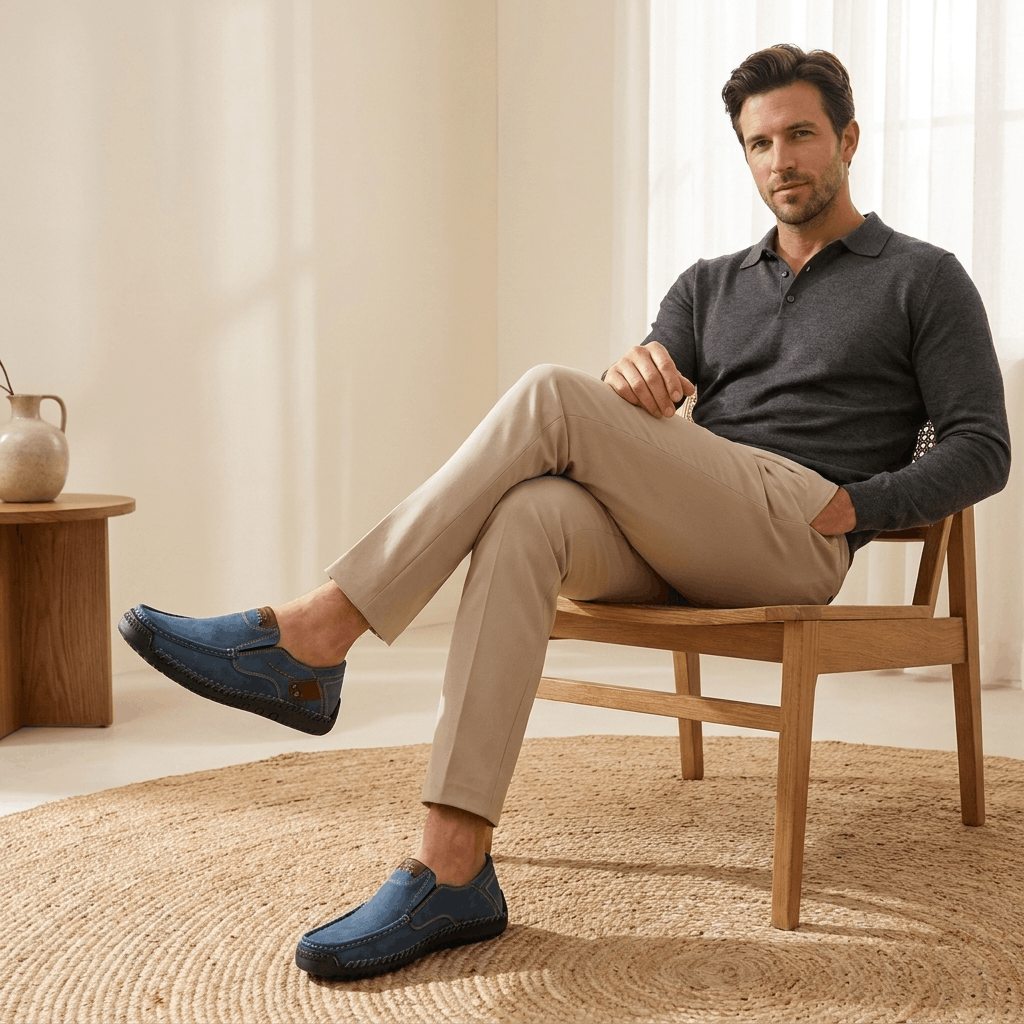 Robin Casual Leather Slip-On Shoes – Comfortable Non-Slip Everyday Footwear