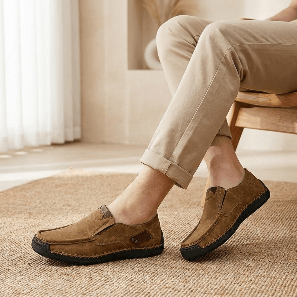 Robin Casual Leather Slip-On Shoes – Comfortable Non-Slip Everyday Footwear