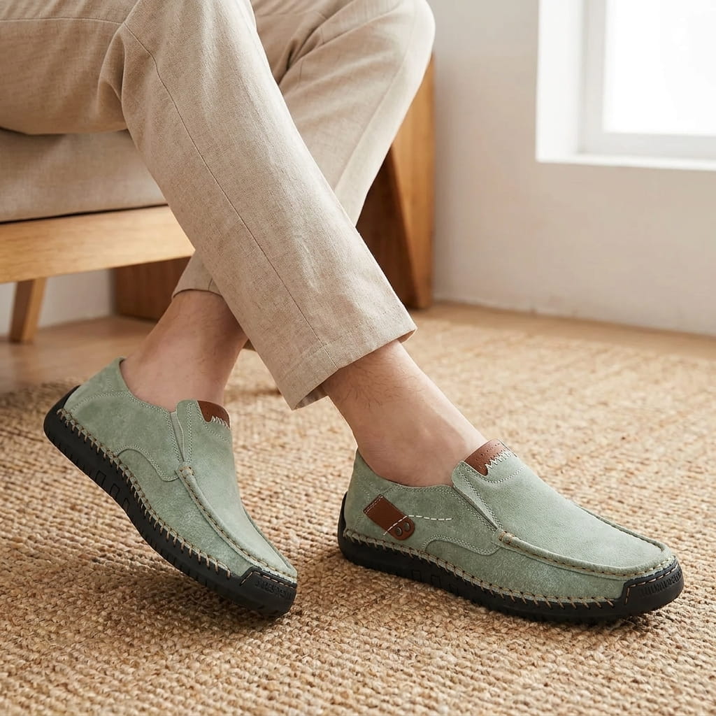 Robin Casual Leather Slip-On Shoes – Comfortable Non-Slip Everyday Footwear