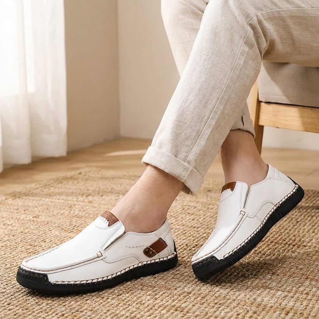 Robin Casual Leather Slip-On Shoes – Comfortable Non-Slip Everyday Footwear