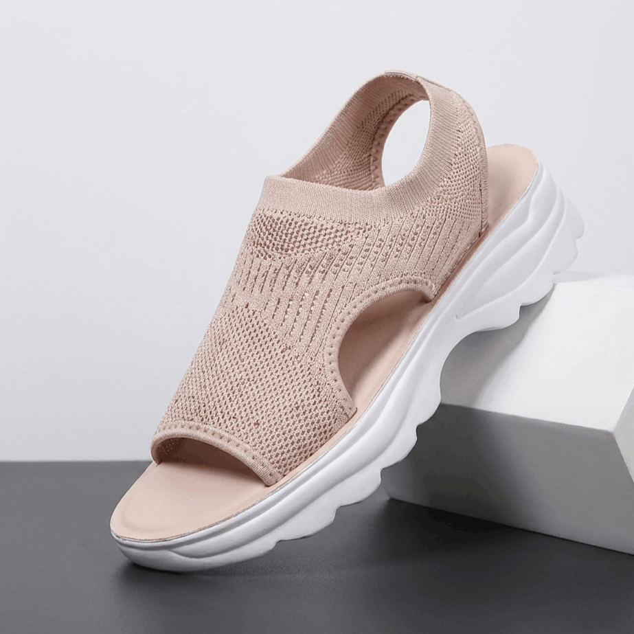 Rosalie Breathable Knit Platform Sandals – Lightweight Cushioned Summer Comfort