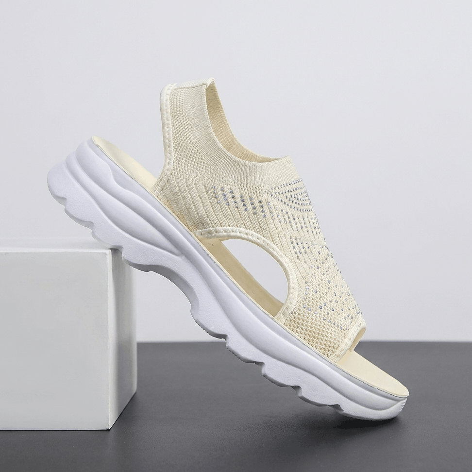 Rosalie Breathable Knit Platform Sandals – Lightweight Cushioned Summer Comfort