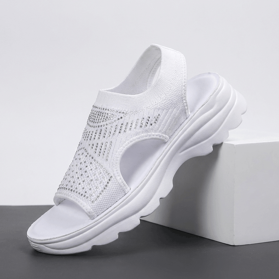 Rosalie Breathable Knit Platform Sandals – Lightweight Cushioned Summer Comfort