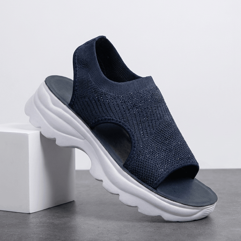 Rosalie Breathable Knit Platform Sandals – Lightweight Cushioned Summer Comfort