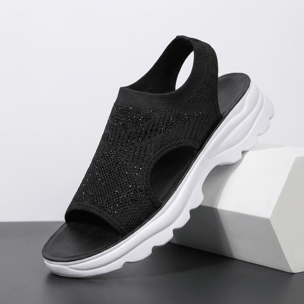 Rosalie Breathable Knit Platform Sandals – Lightweight Cushioned Summer Comfort