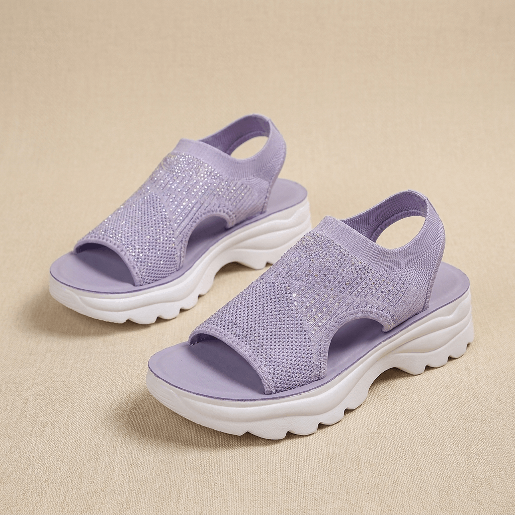 Rosalie Breathable Knit Platform Sandals – Lightweight Cushioned Summer Comfort