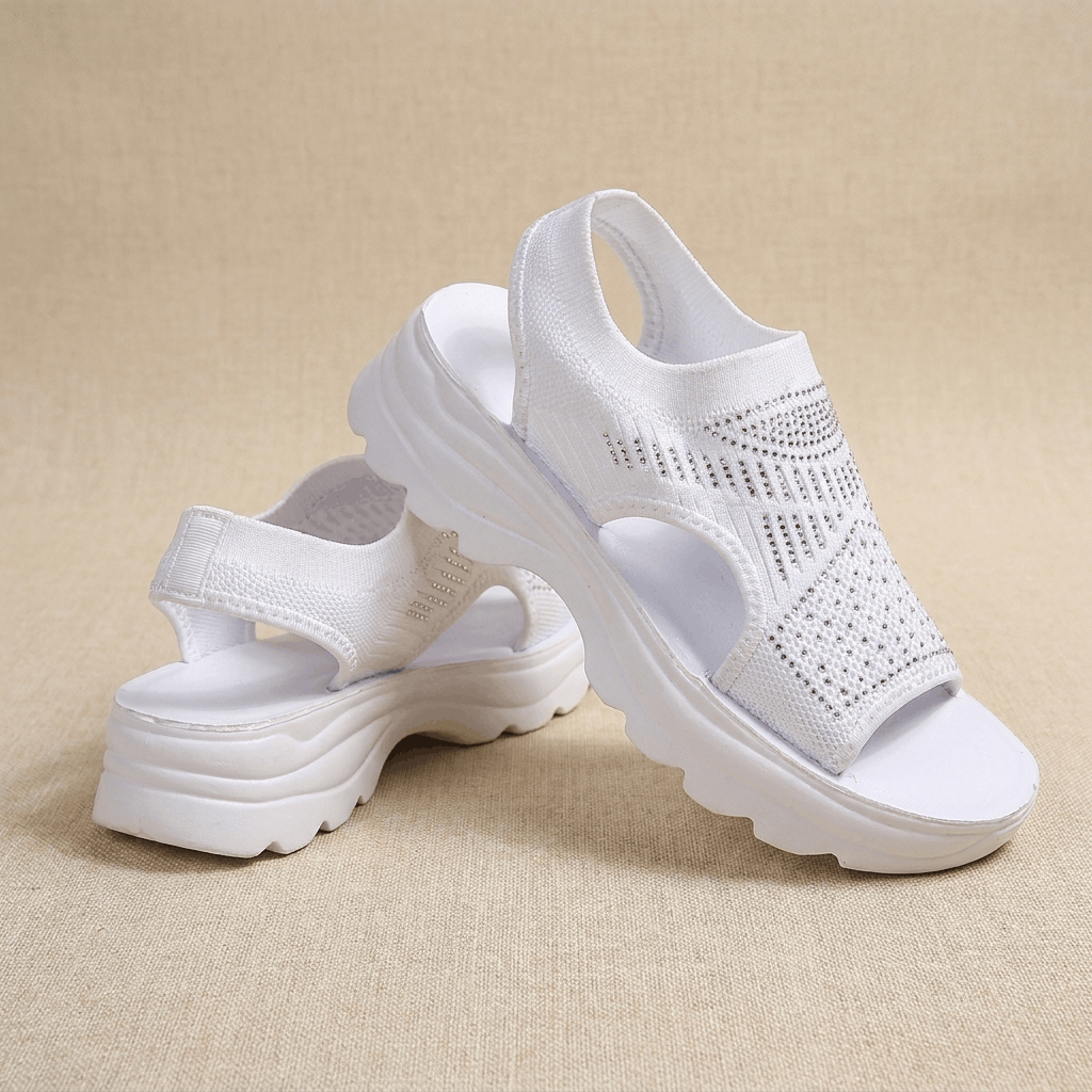 Rosalie Breathable Knit Platform Sandals – Lightweight Cushioned Summer Comfort