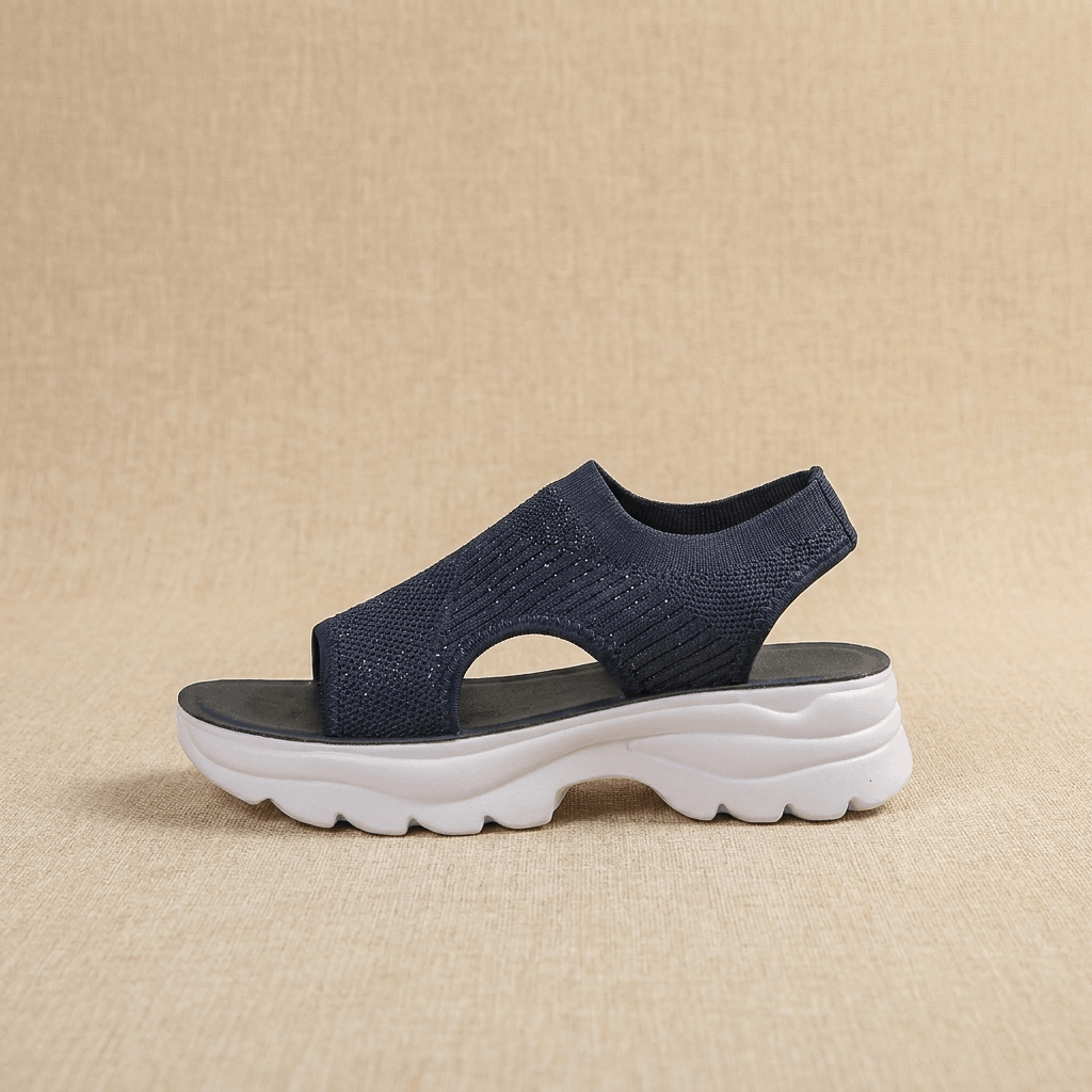 Rosalie Breathable Knit Platform Sandals – Lightweight Cushioned Summer Comfort