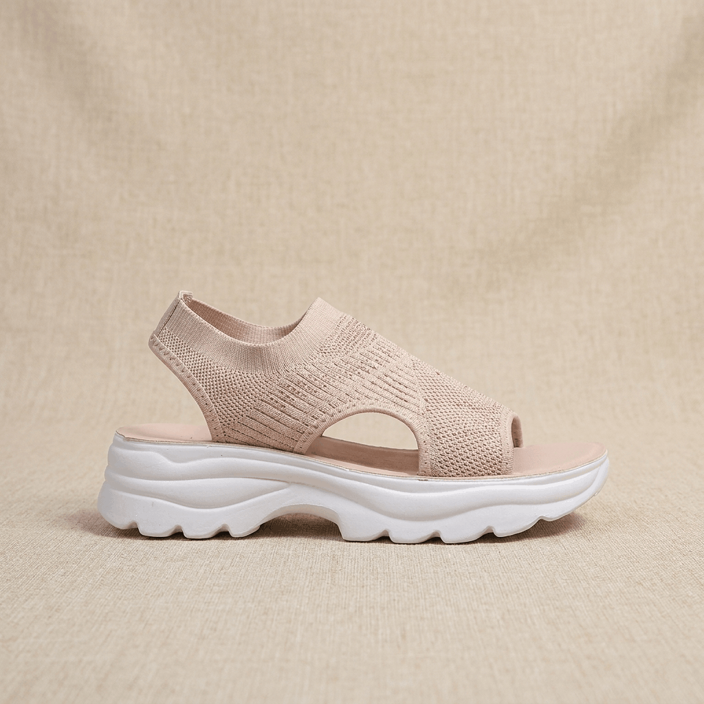 Rosalie Breathable Knit Platform Sandals – Lightweight Cushioned Summer Comfort