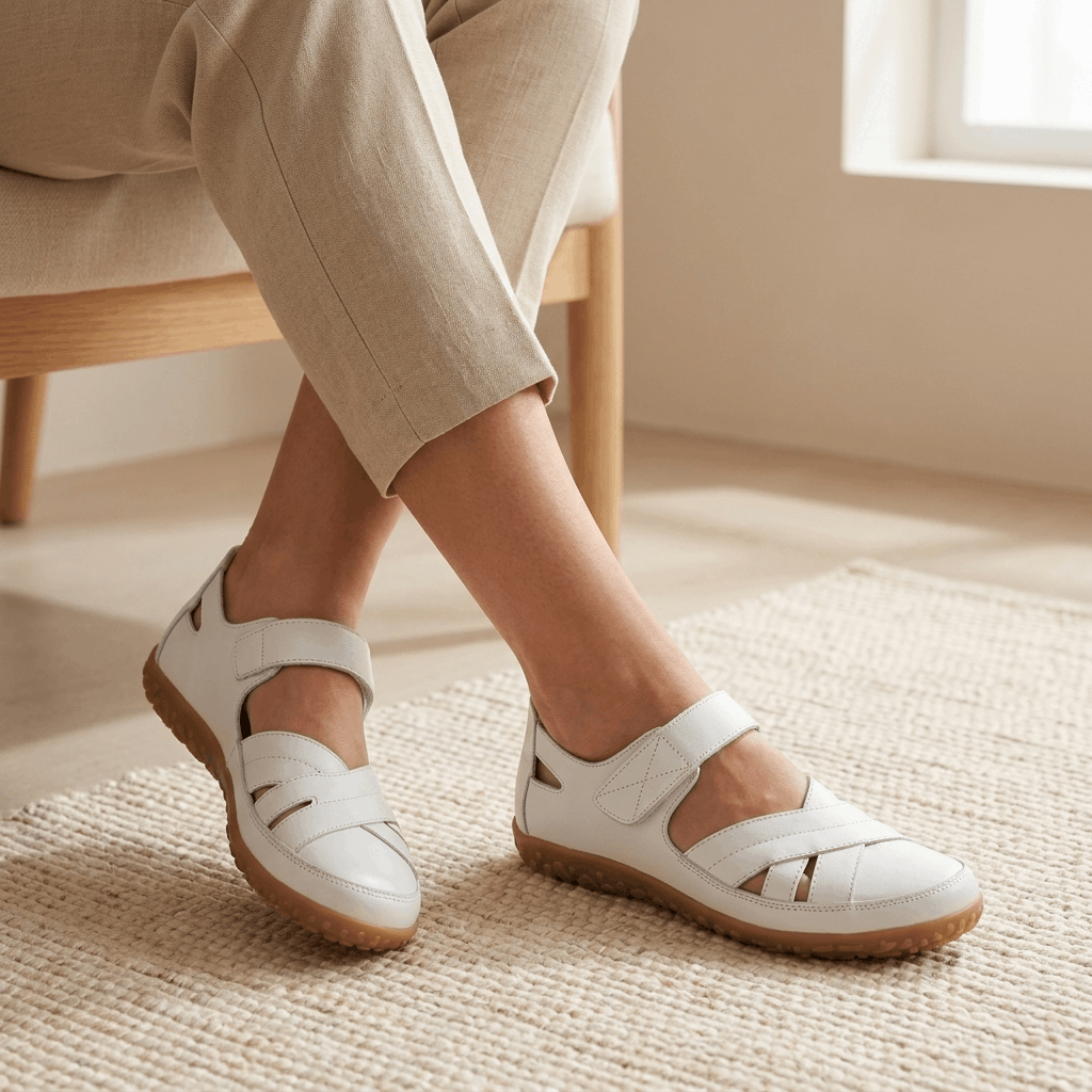 Florence Leather Comfort Sandals – Adjustable Lightweight Everyday Shoes