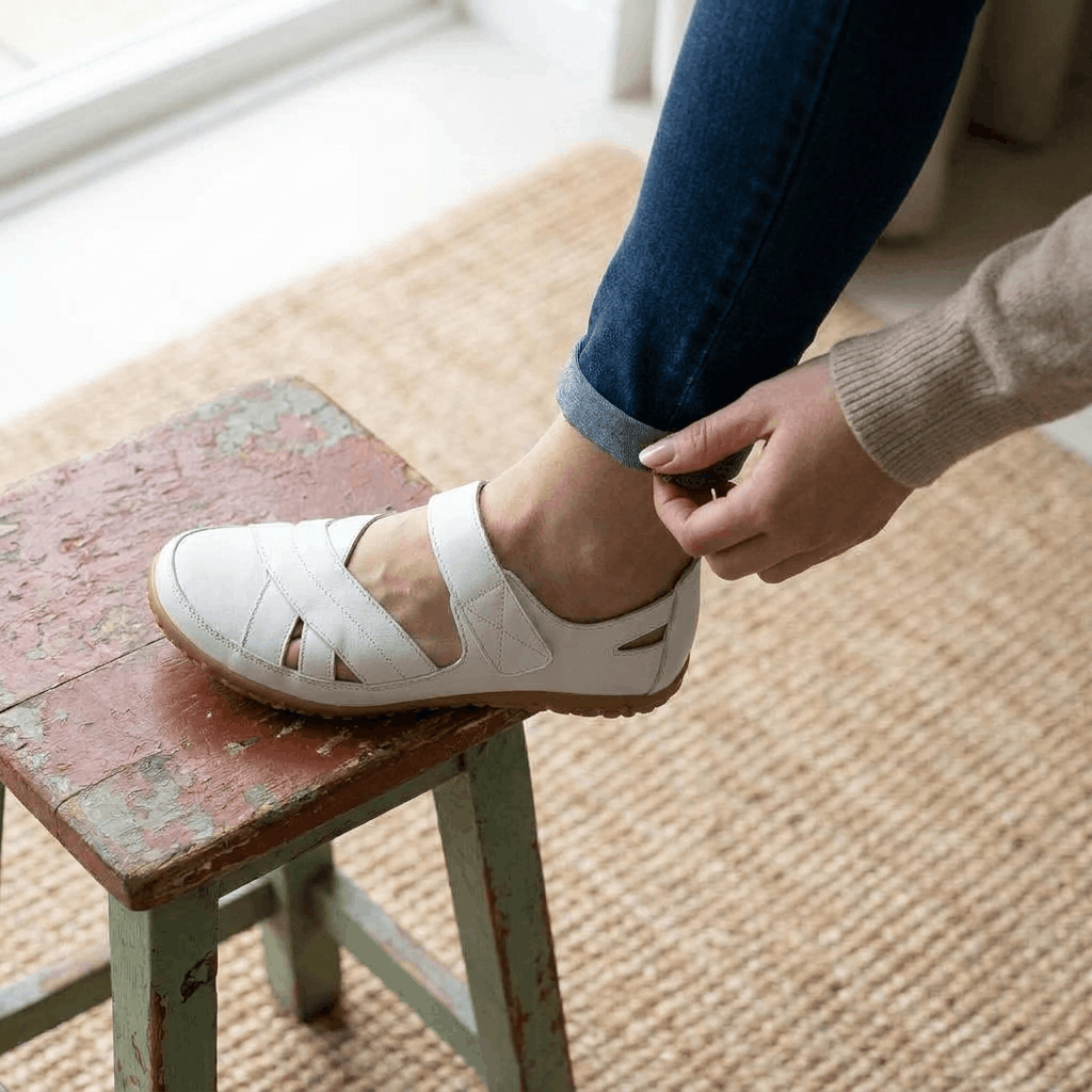 Florence Leather Comfort Sandals – Adjustable Lightweight Everyday Shoes