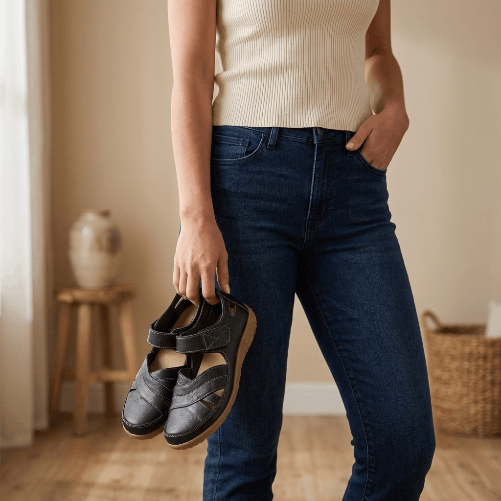 Florence Leather Comfort Sandals – Adjustable Lightweight Everyday Shoes