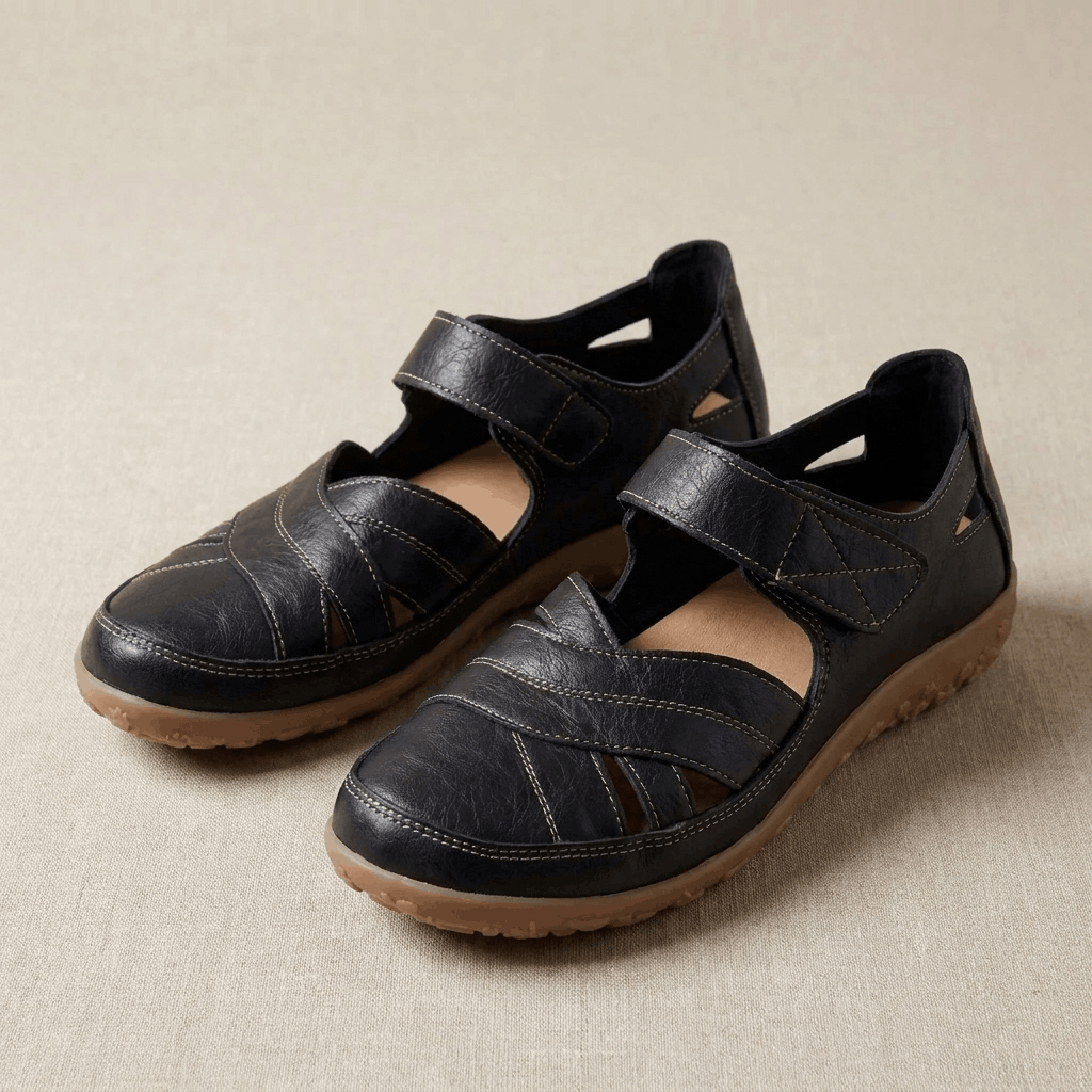 Florence Leather Comfort Sandals – Adjustable Lightweight Everyday Shoes