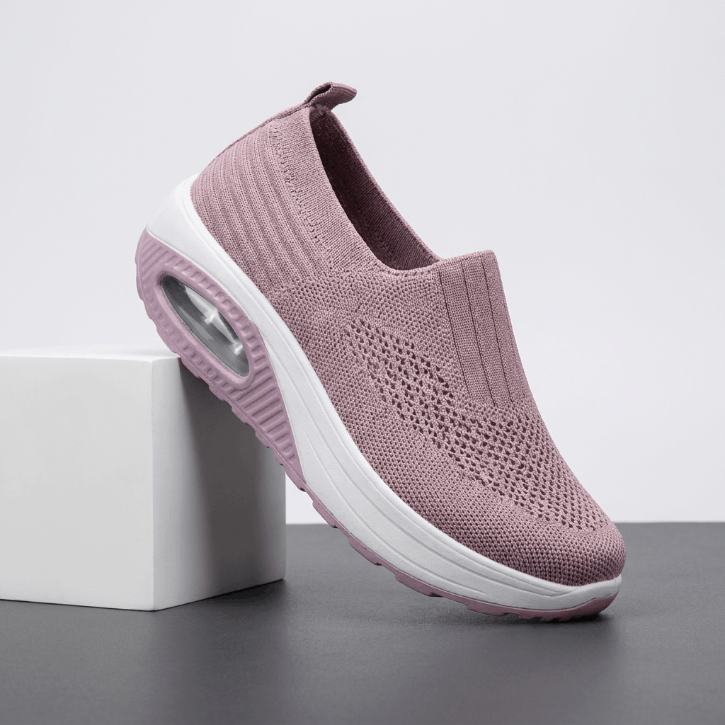 Jenny Breathable Knit Walking Shoes – Lightweight Cushioned Slip-On Sneakers
