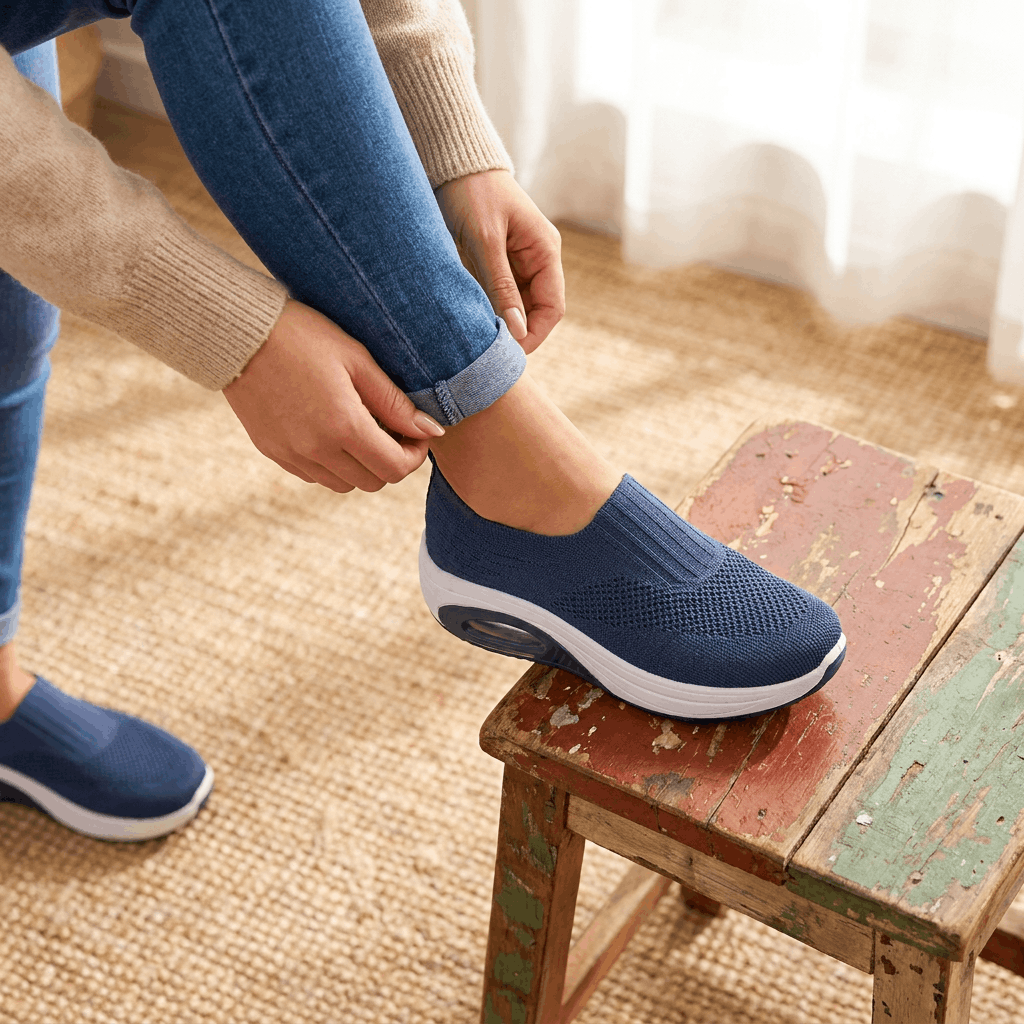 Jenny Breathable Knit Walking Shoes – Lightweight Cushioned Slip-On Sneakers