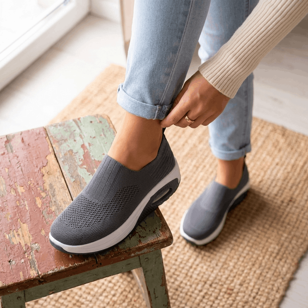 Jenny Breathable Knit Walking Shoes – Lightweight Cushioned Slip-On Sneakers