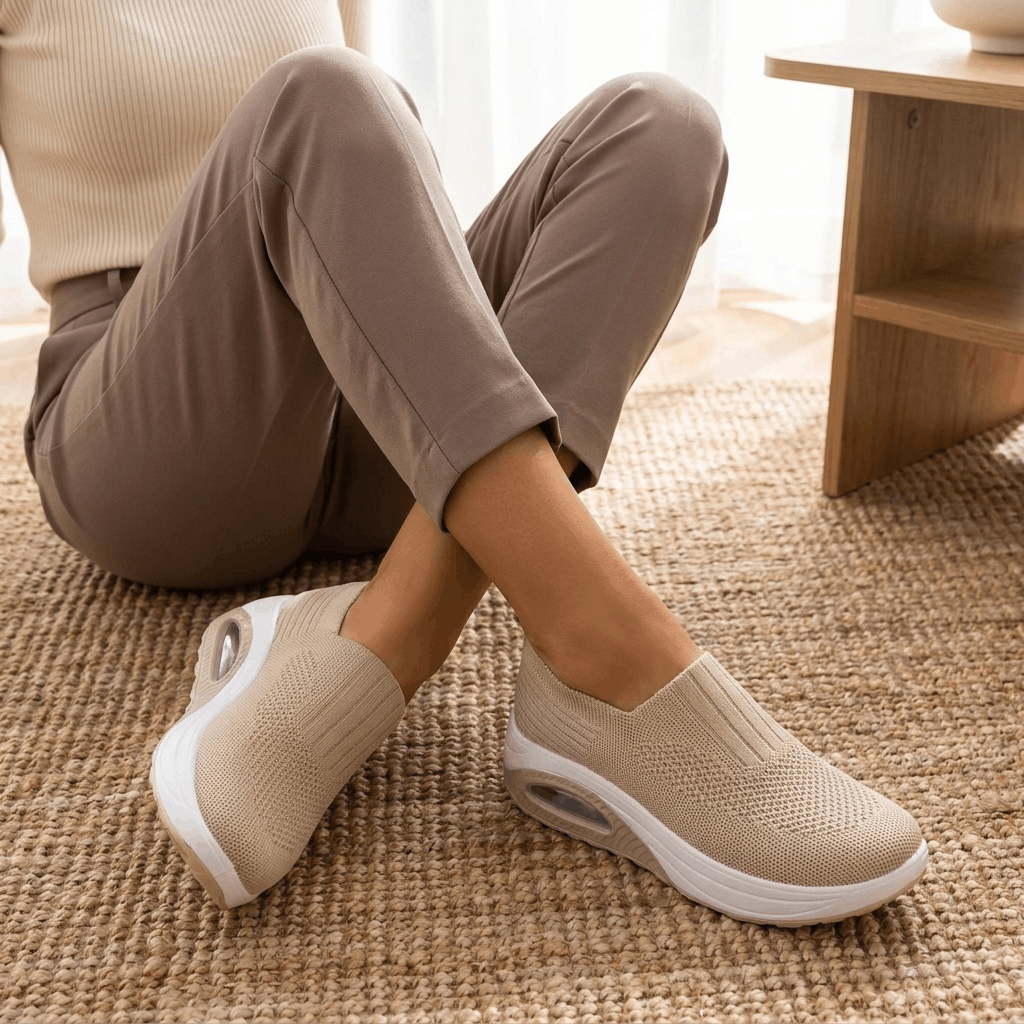 Jenny Breathable Knit Walking Shoes – Lightweight Cushioned Slip-On Sneakers