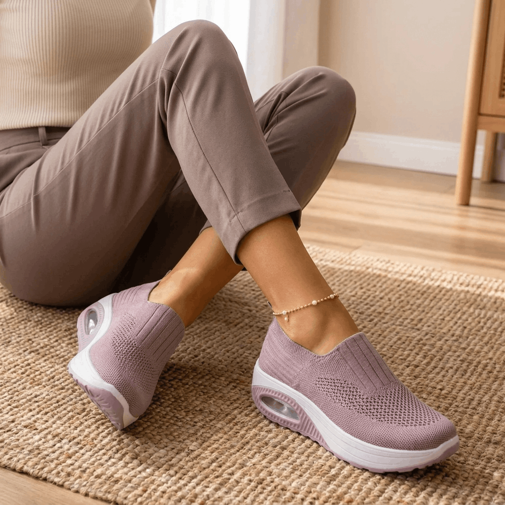 Jenny Breathable Knit Walking Shoes – Lightweight Cushioned Slip-On Sneakers