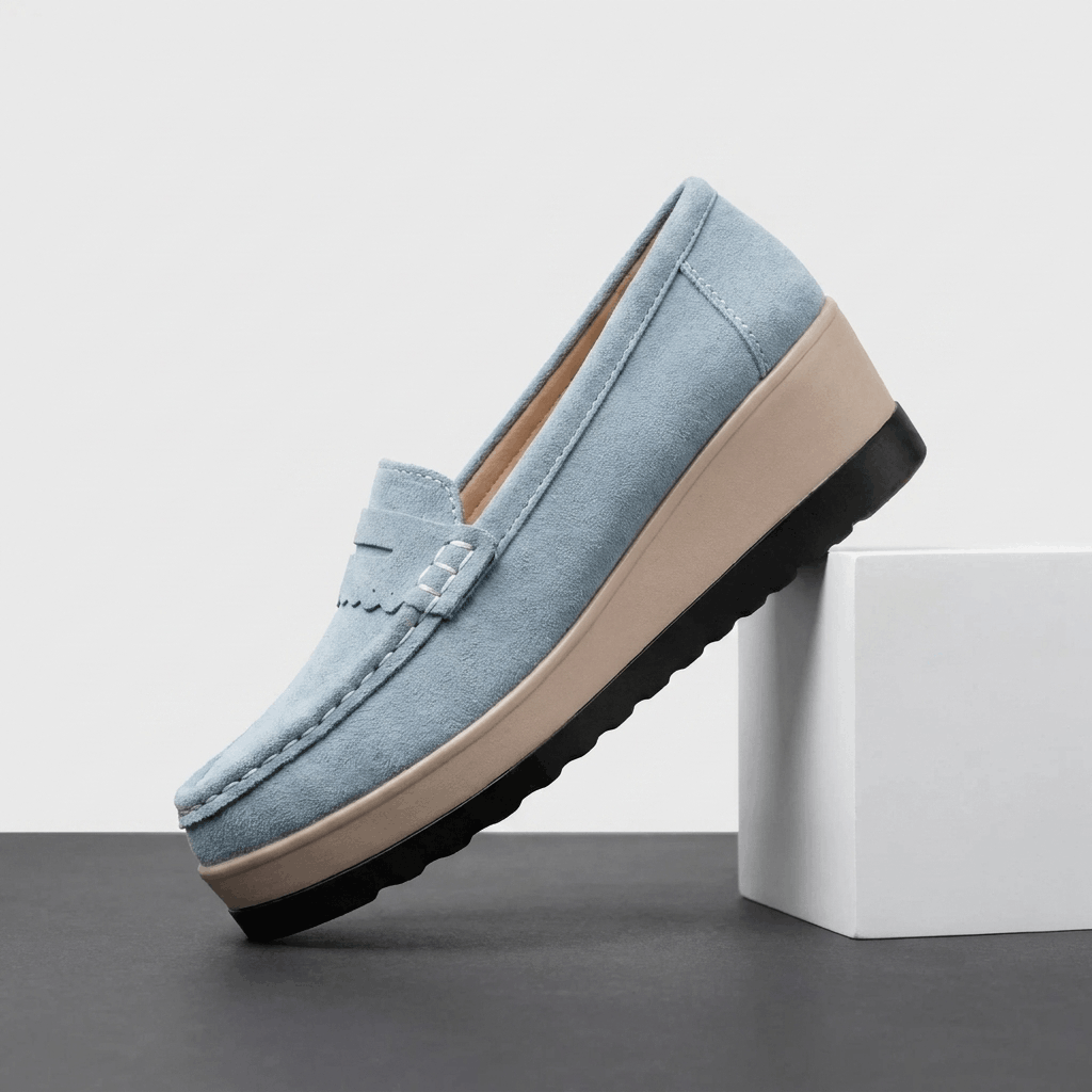 Sabrina Suede Platform Loafers – Lightweight Hand-Stitched Everyday Comfort