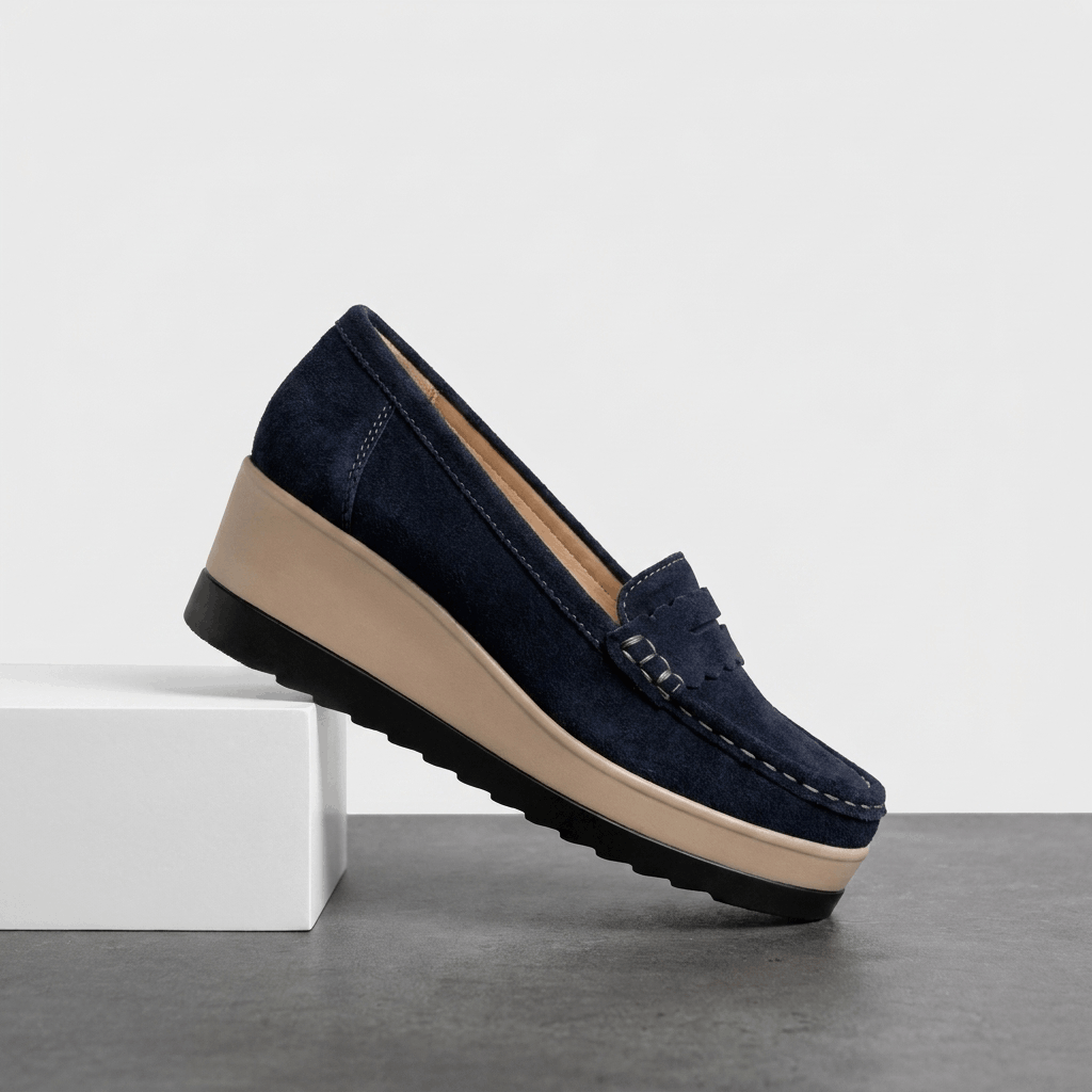 Sabrina Suede Platform Loafers – Lightweight Hand-Stitched Everyday Comfort
