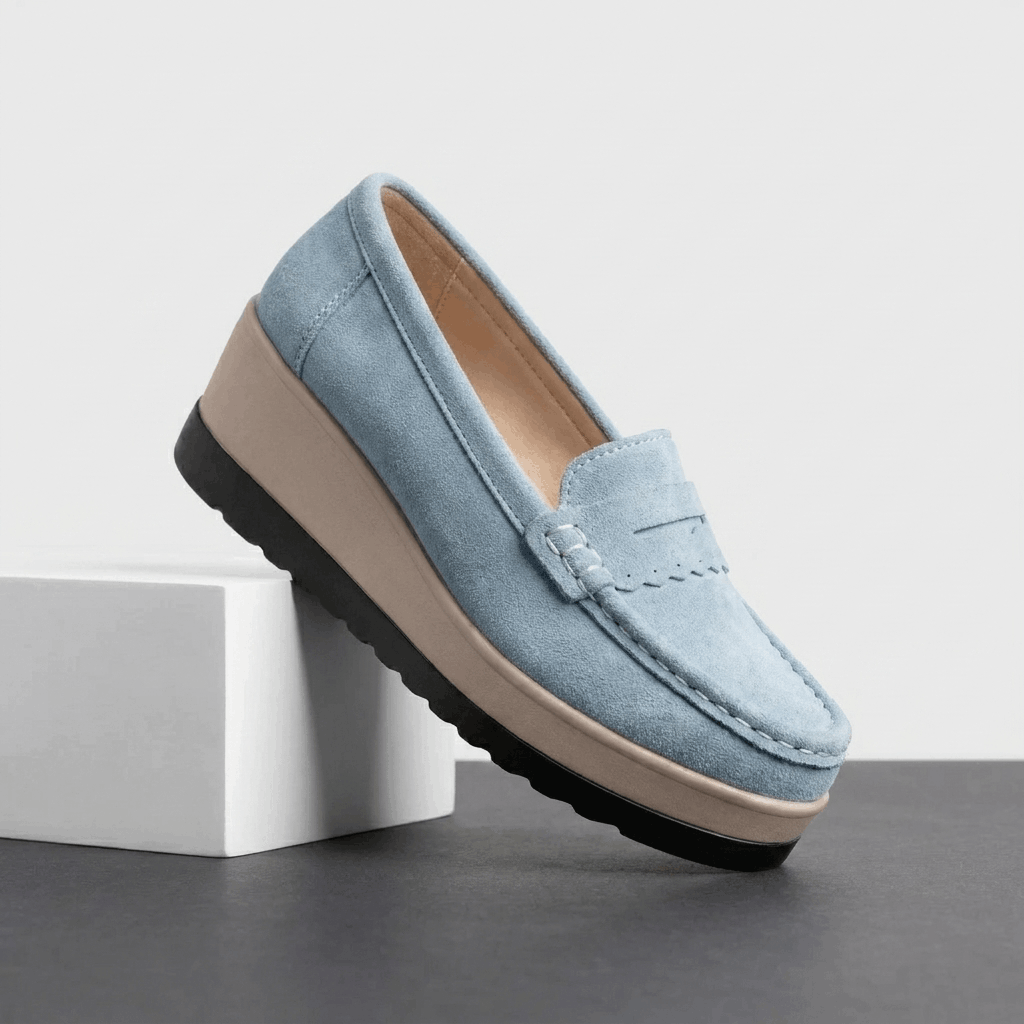 Sabrina Suede Platform Loafers – Lightweight Hand-Stitched Everyday Comfort