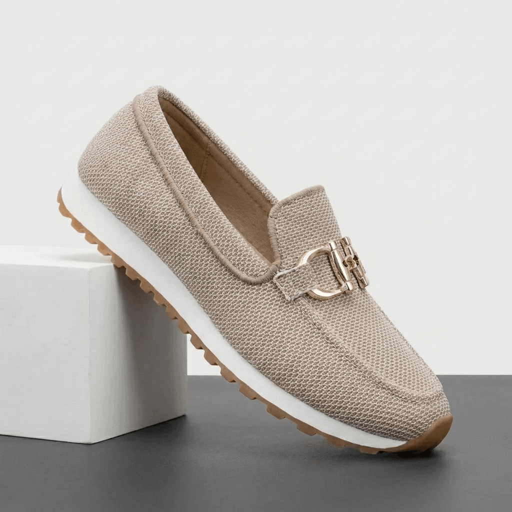 Lillian Horsebit Accent Comfort Knit Loafers – Lightweight Cushioned Slip-On Shoes