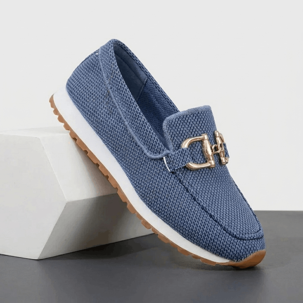 Lillian Horsebit Accent Comfort Knit Loafers – Lightweight Cushioned Slip-On Shoes