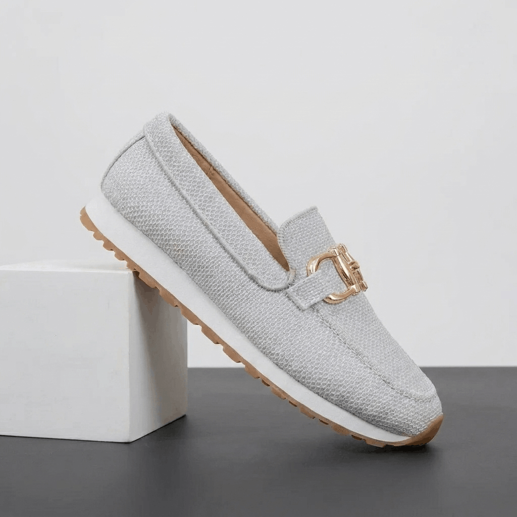 Lillian Horsebit Accent Comfort Knit Loafers – Lightweight Cushioned Slip-On Shoes