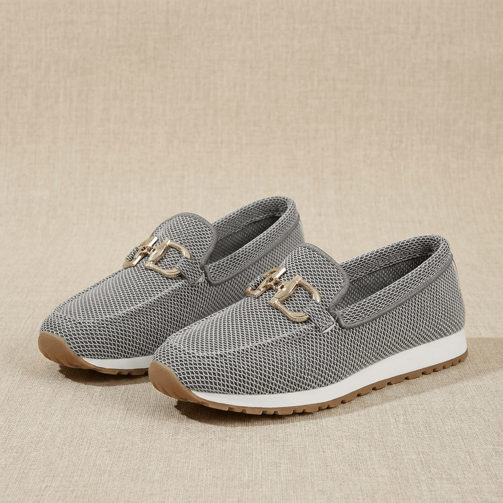 Lillian Horsebit Accent Comfort Knit Loafers – Lightweight Cushioned Slip-On Shoes