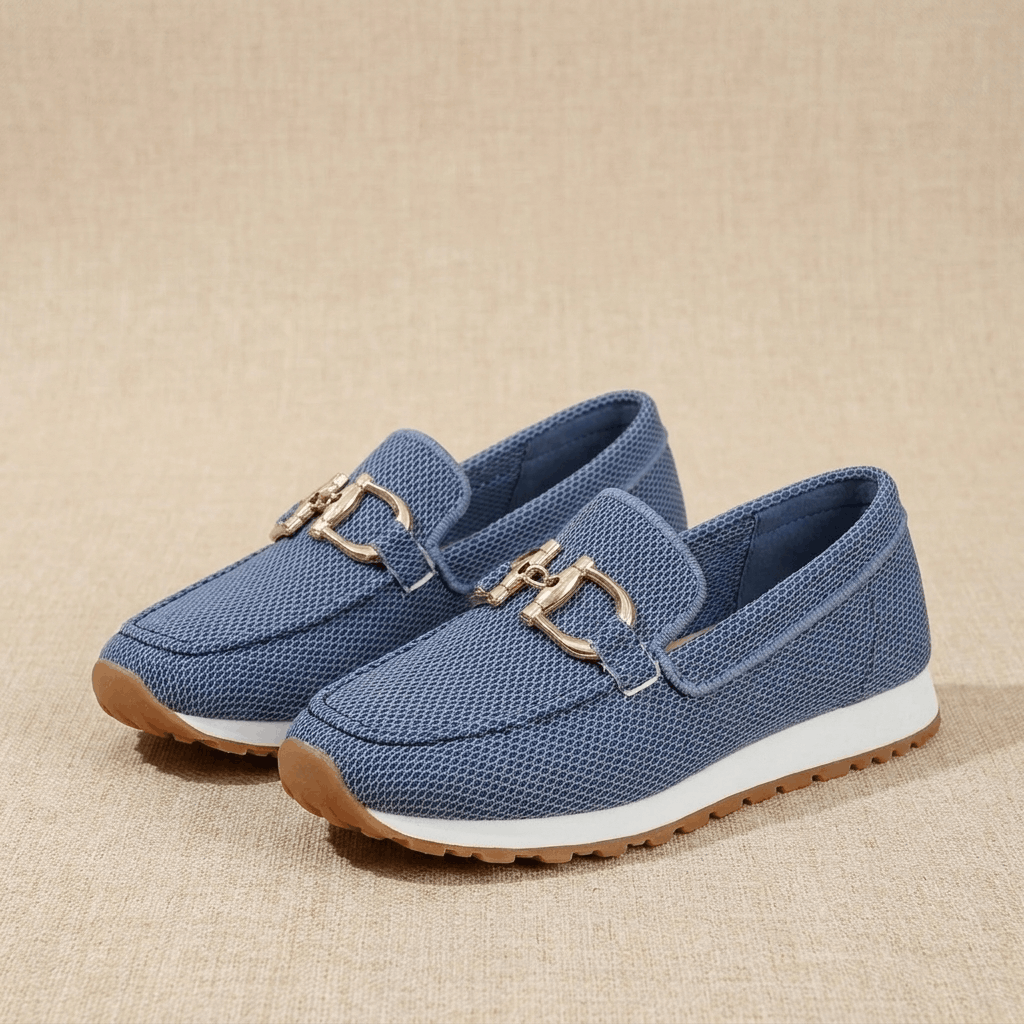 Lillian Horsebit Accent Comfort Knit Loafers – Lightweight Cushioned Slip-On Shoes