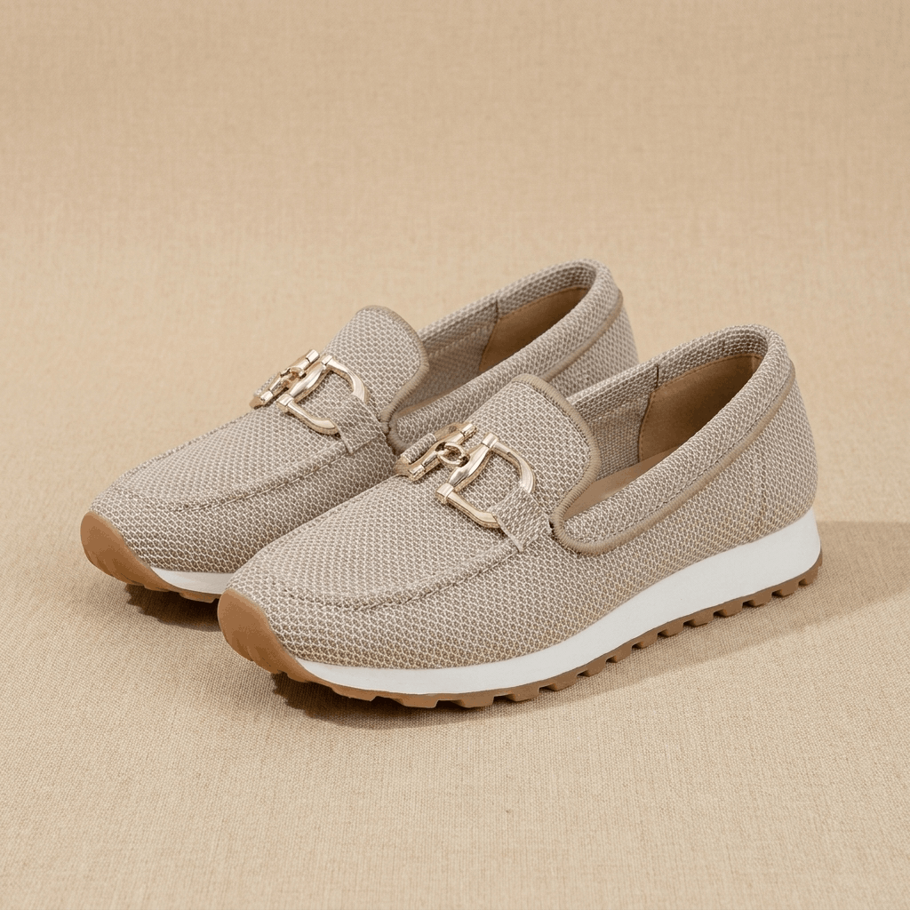 Lillian Horsebit Accent Comfort Knit Loafers – Lightweight Cushioned Slip-On Shoes