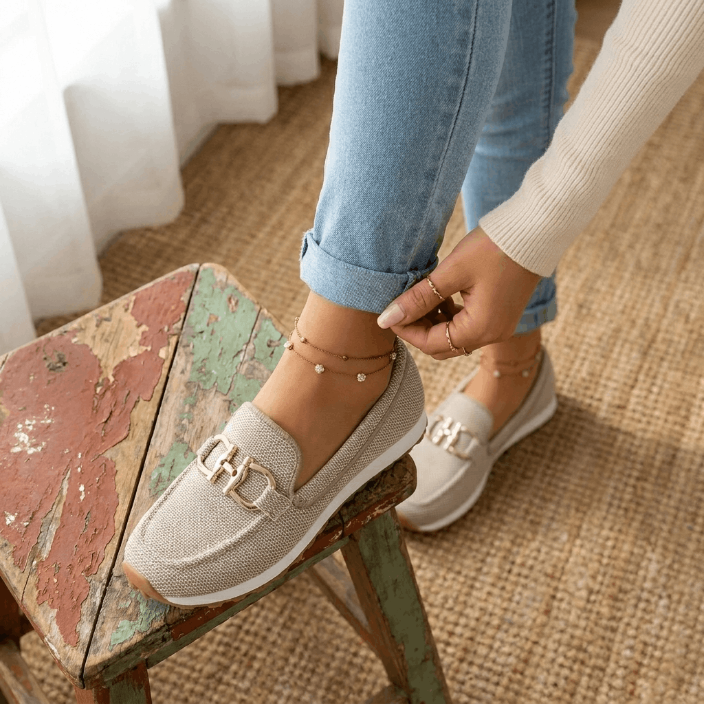 Lillian Horsebit Accent Comfort Knit Loafers – Lightweight Cushioned Slip-On Shoes