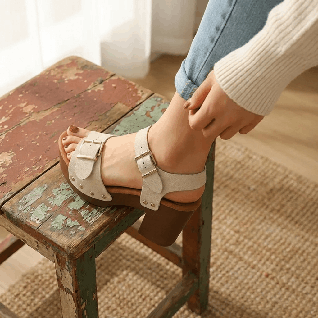 Elise Buckled Platform Sandals – Chunky Block Heel Comfort Shoes