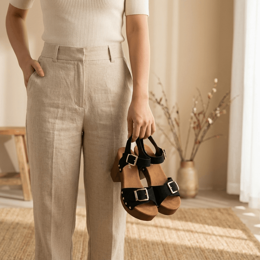 Elise Buckled Platform Sandals – Chunky Block Heel Comfort Shoes