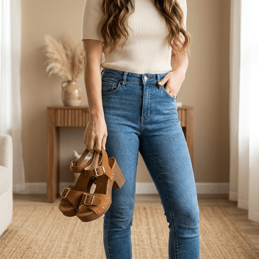 Elise Buckled Platform Sandals – Chunky Block Heel Comfort Shoes