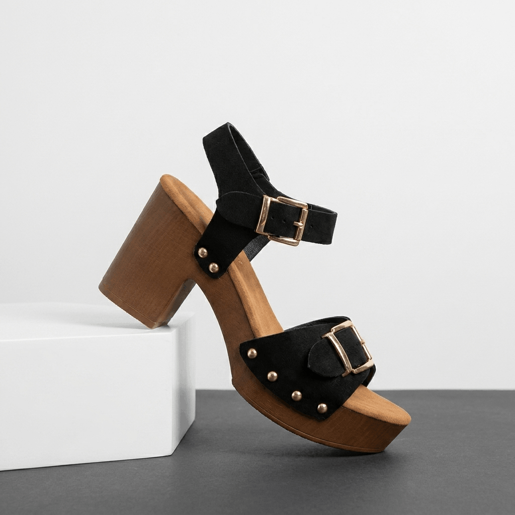 Elise Buckled Platform Sandals – Chunky Block Heel Comfort Shoes