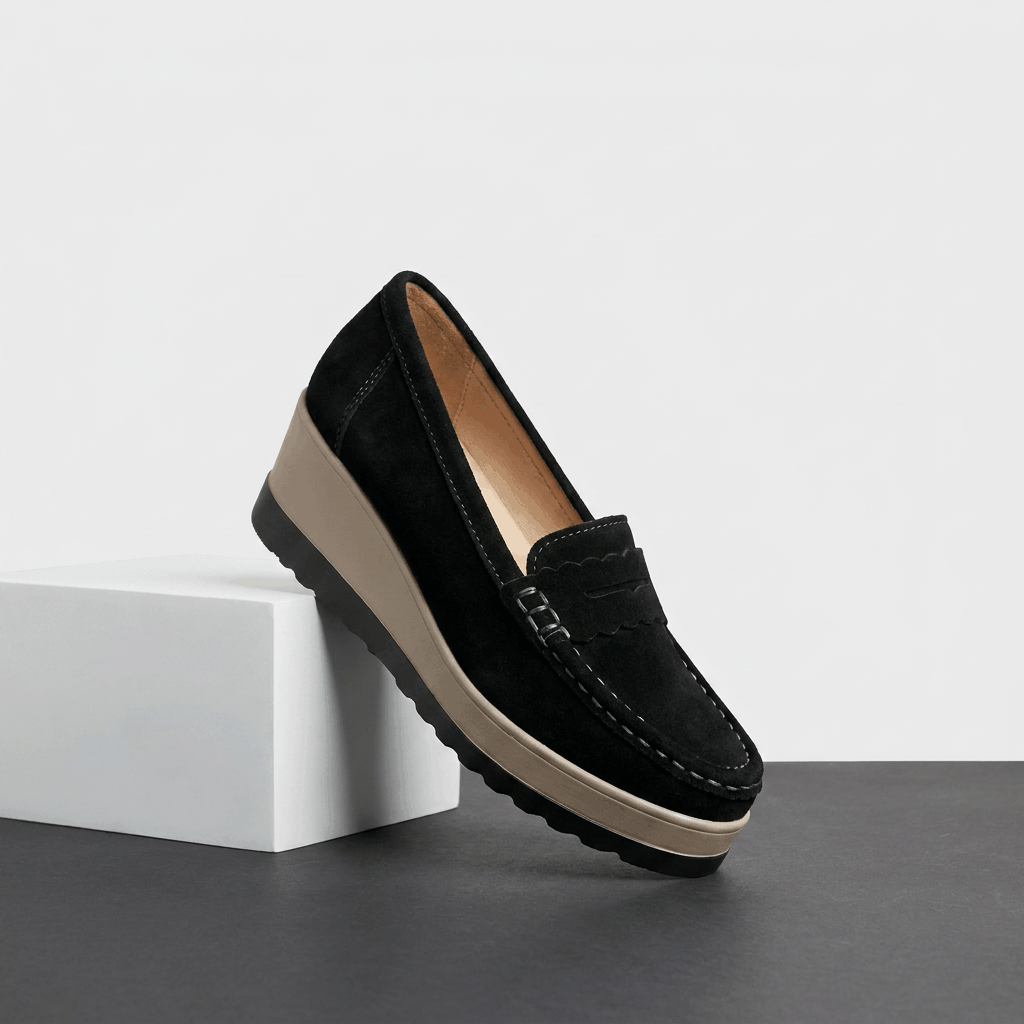 Sabrina Suede Platform Loafers – Lightweight Hand-Stitched Everyday Comfort