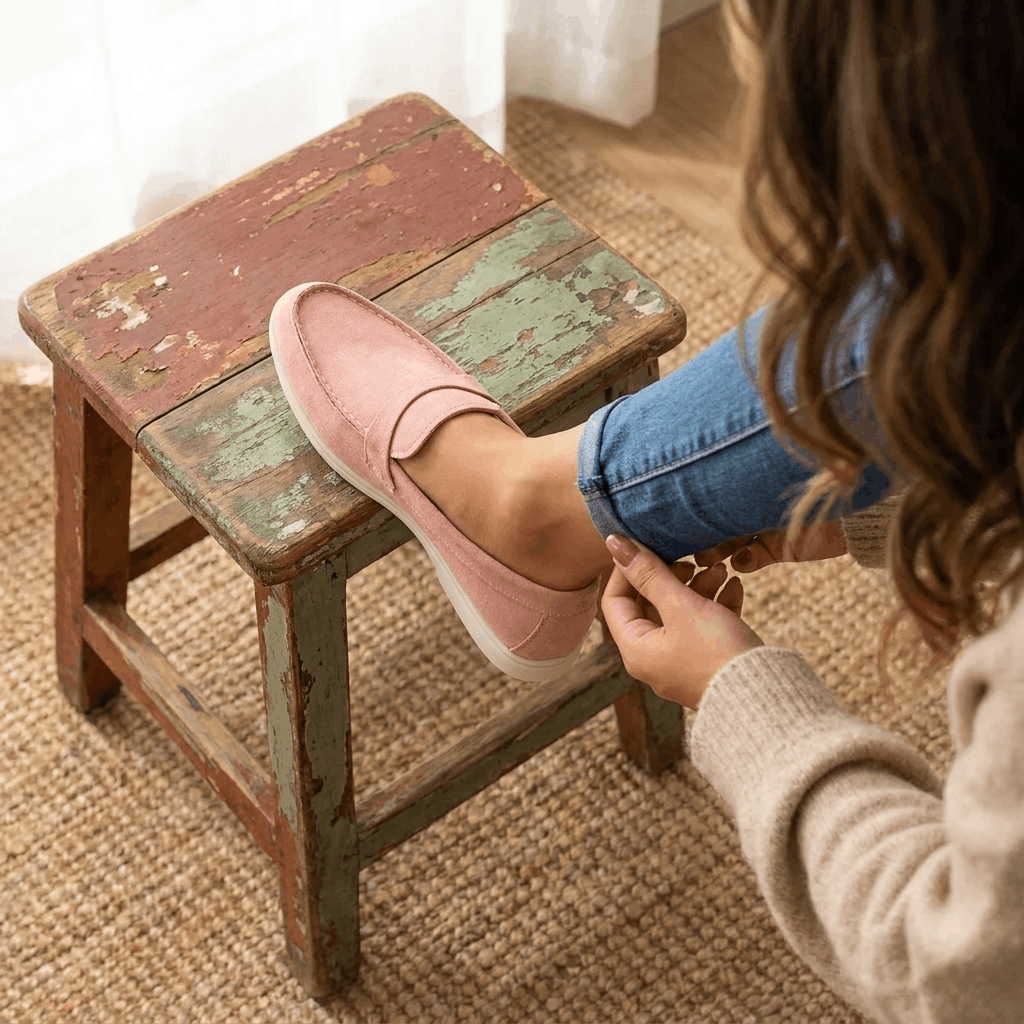 Celeste Suede Slip-On Loafers – Cushioned Everyday Comfort Shoes