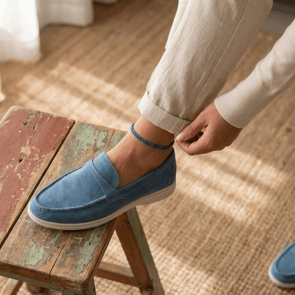 Celeste Suede Slip-On Loafers – Cushioned Everyday Comfort Shoes