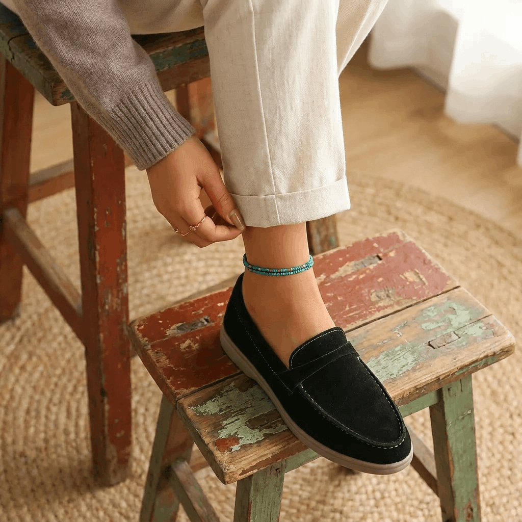 Celeste Suede Slip-On Loafers – Cushioned Everyday Comfort Shoes