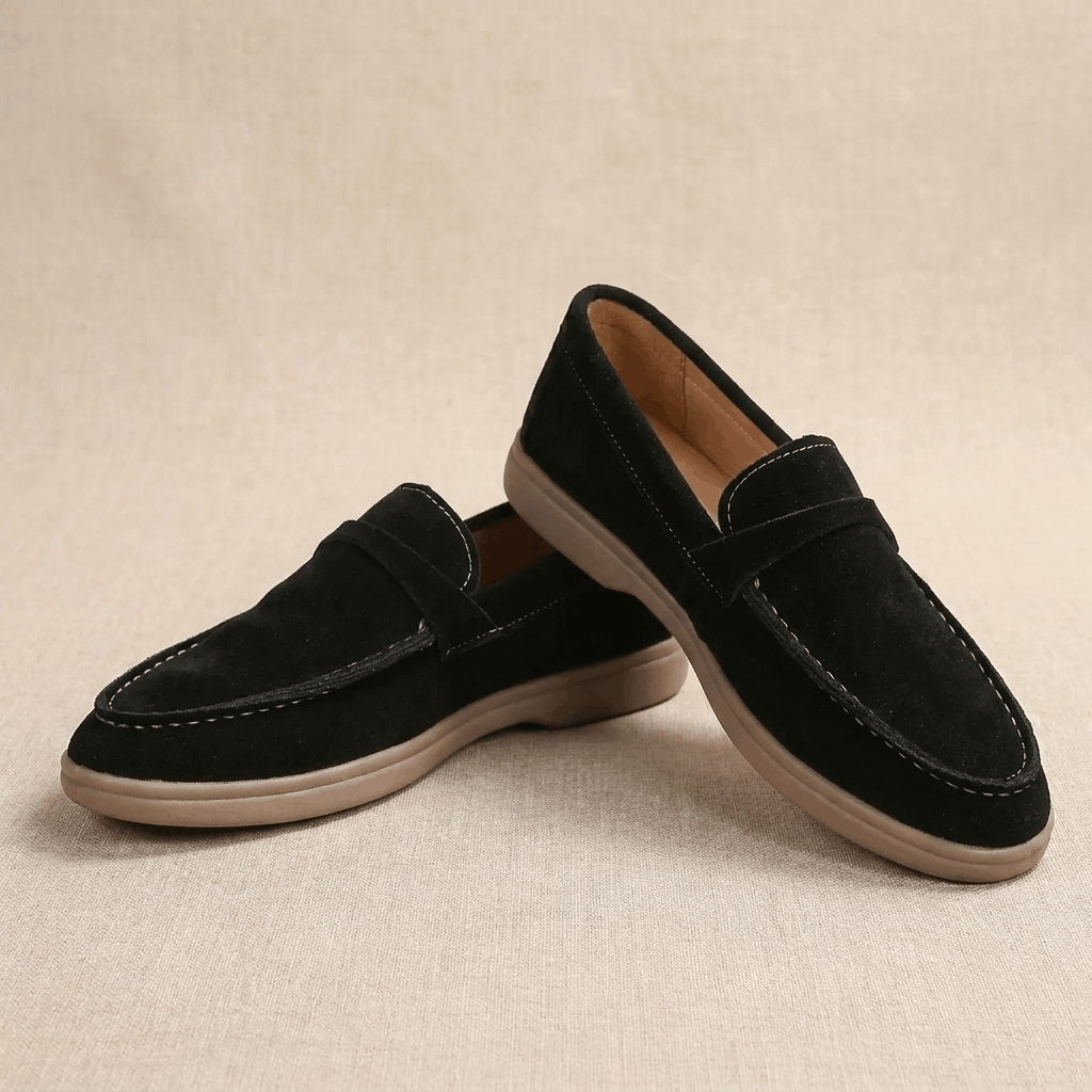 Celeste Suede Slip-On Loafers – Cushioned Everyday Comfort Shoes