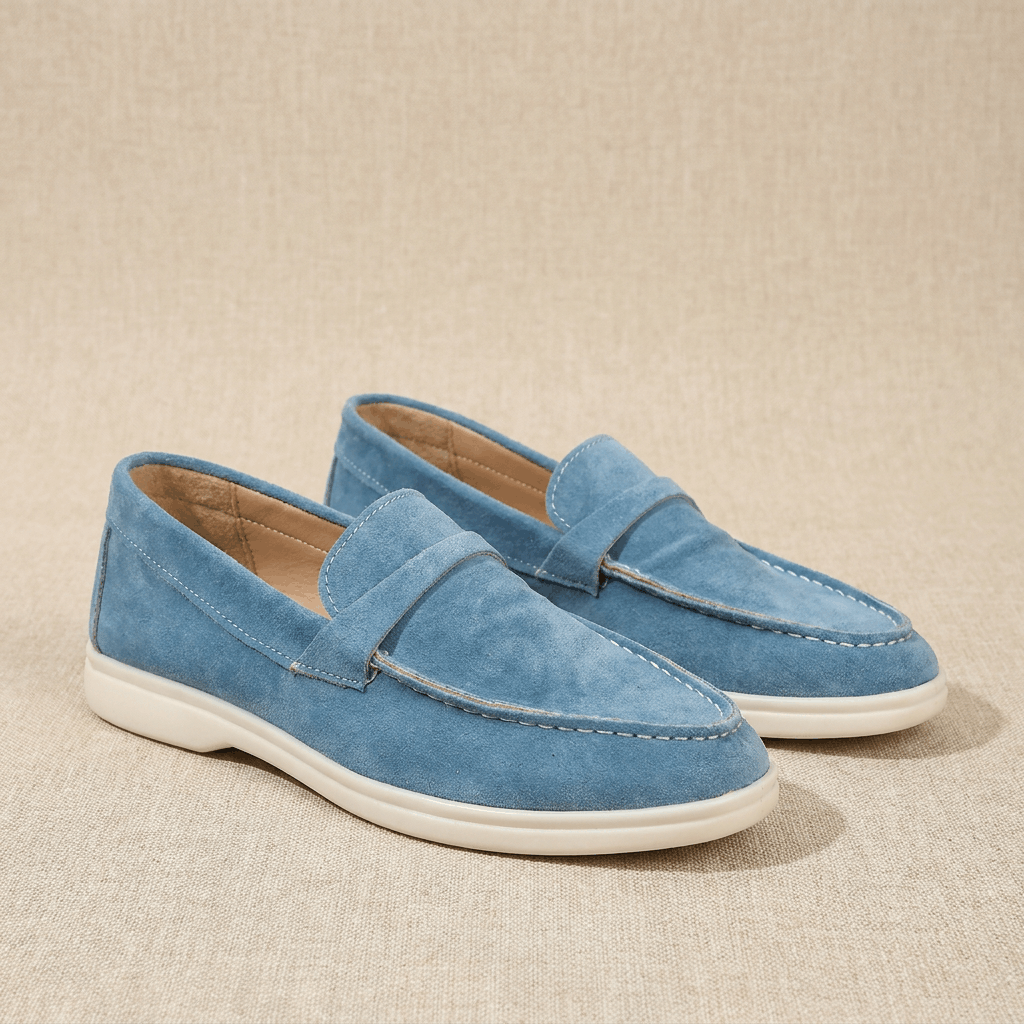 Celeste Suede Slip-On Loafers – Cushioned Everyday Comfort Shoes