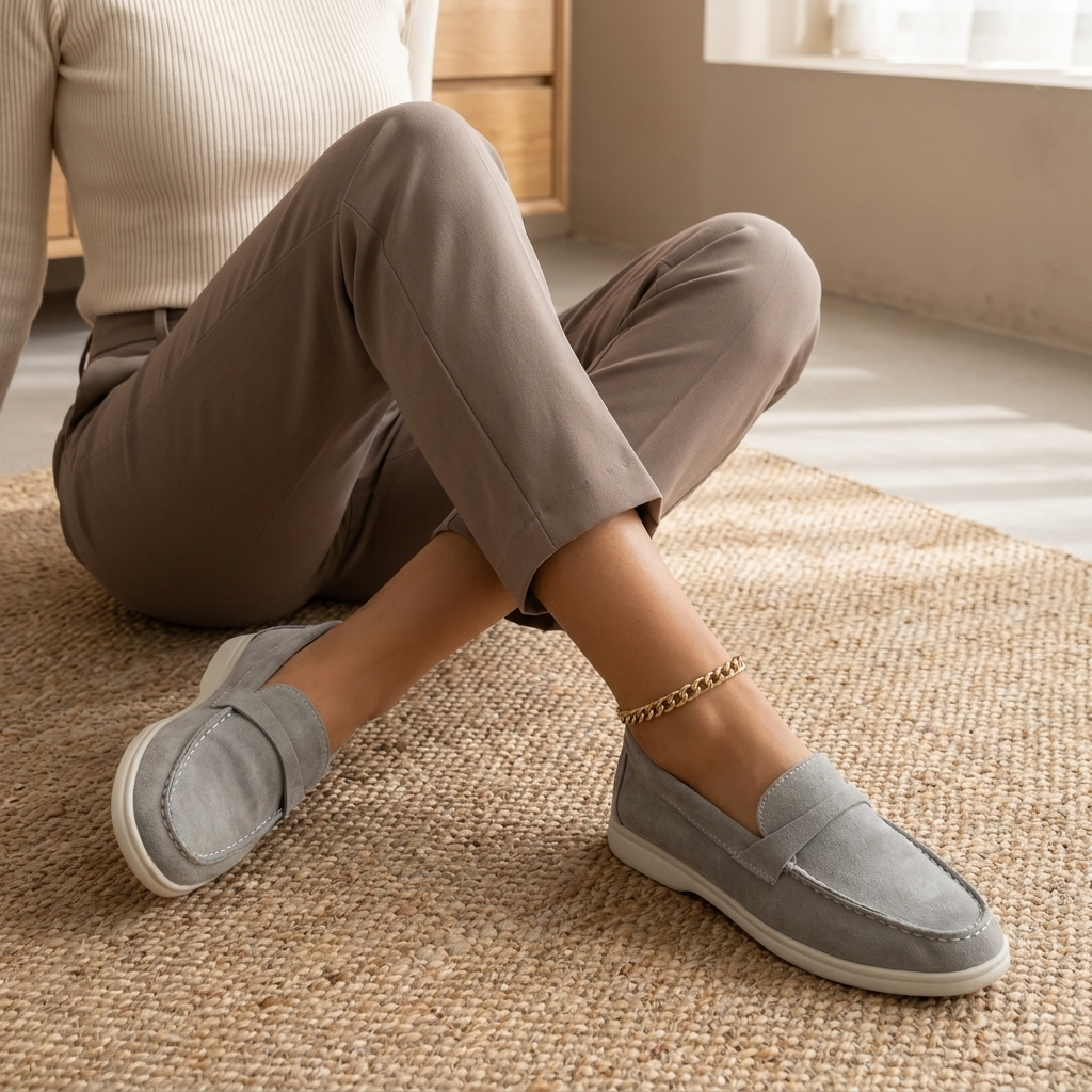 Celeste Suede Slip-On Loafers – Cushioned Everyday Comfort Shoes