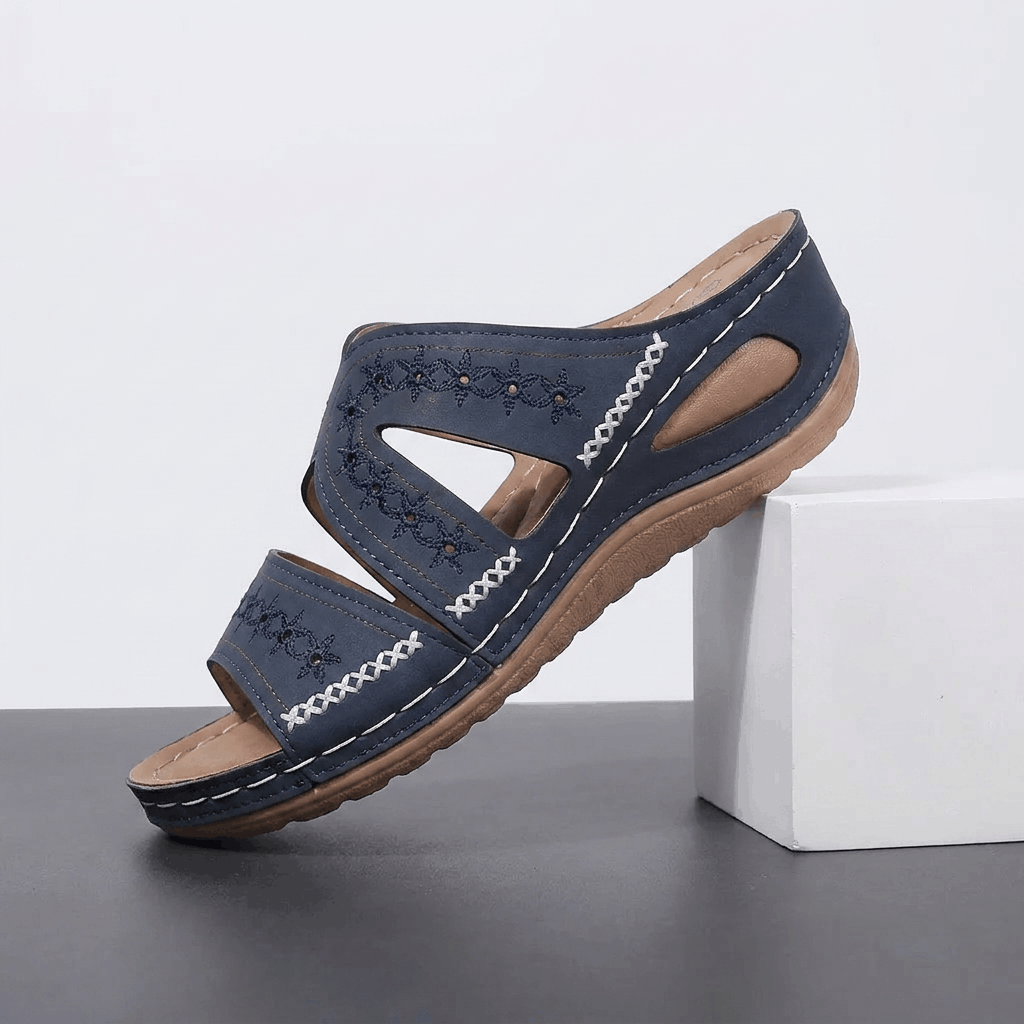 Madeline Comfort Wedge Sandals – Lightweight Arch Support Slip-On Slides