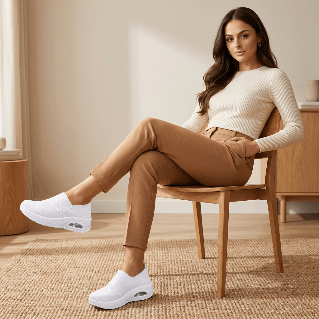 Jenny Breathable Knit Walking Shoes – Lightweight Cushioned Slip-On Sneakers