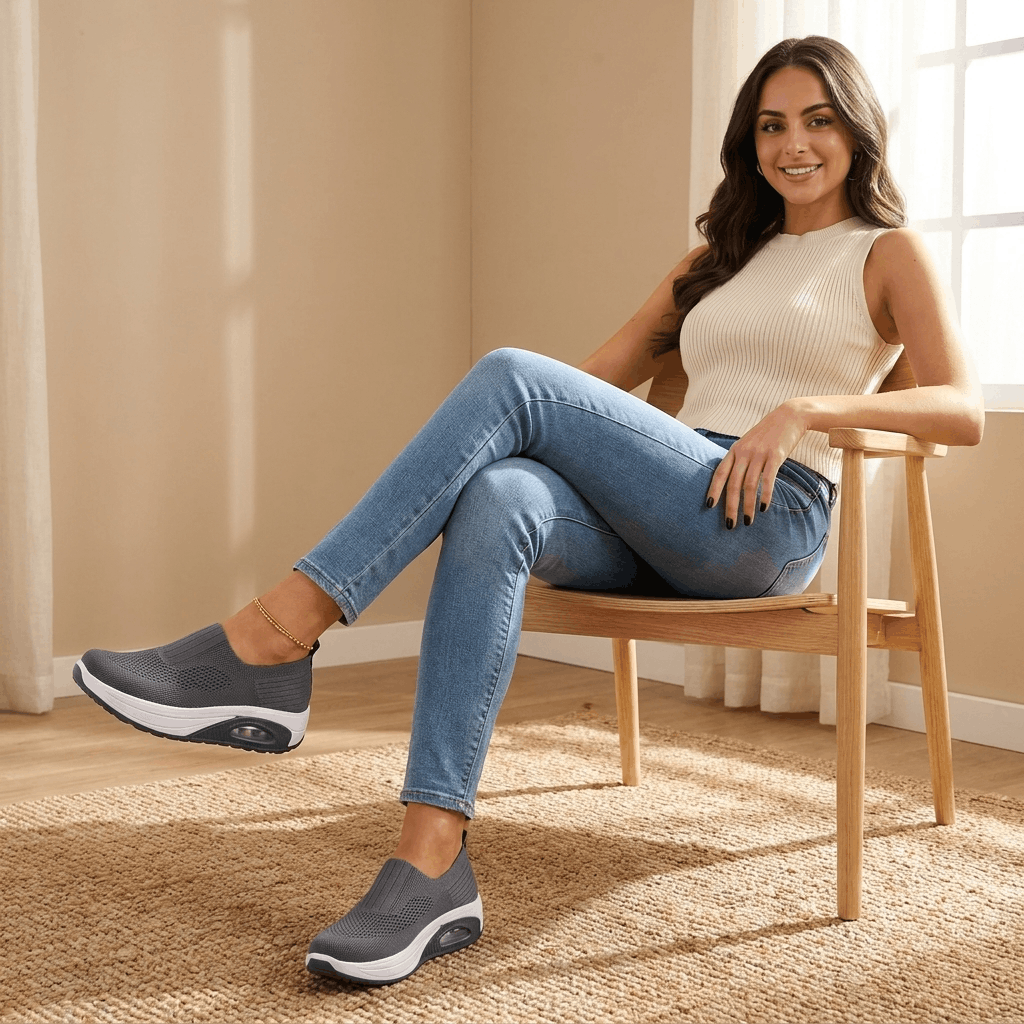 Jenny Breathable Knit Walking Shoes – Lightweight Cushioned Slip-On Sneakers